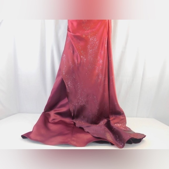 David's Bridal Pink/Purple Strapless Side Ruche Dress, Size: 3 - Picture 6 of 10